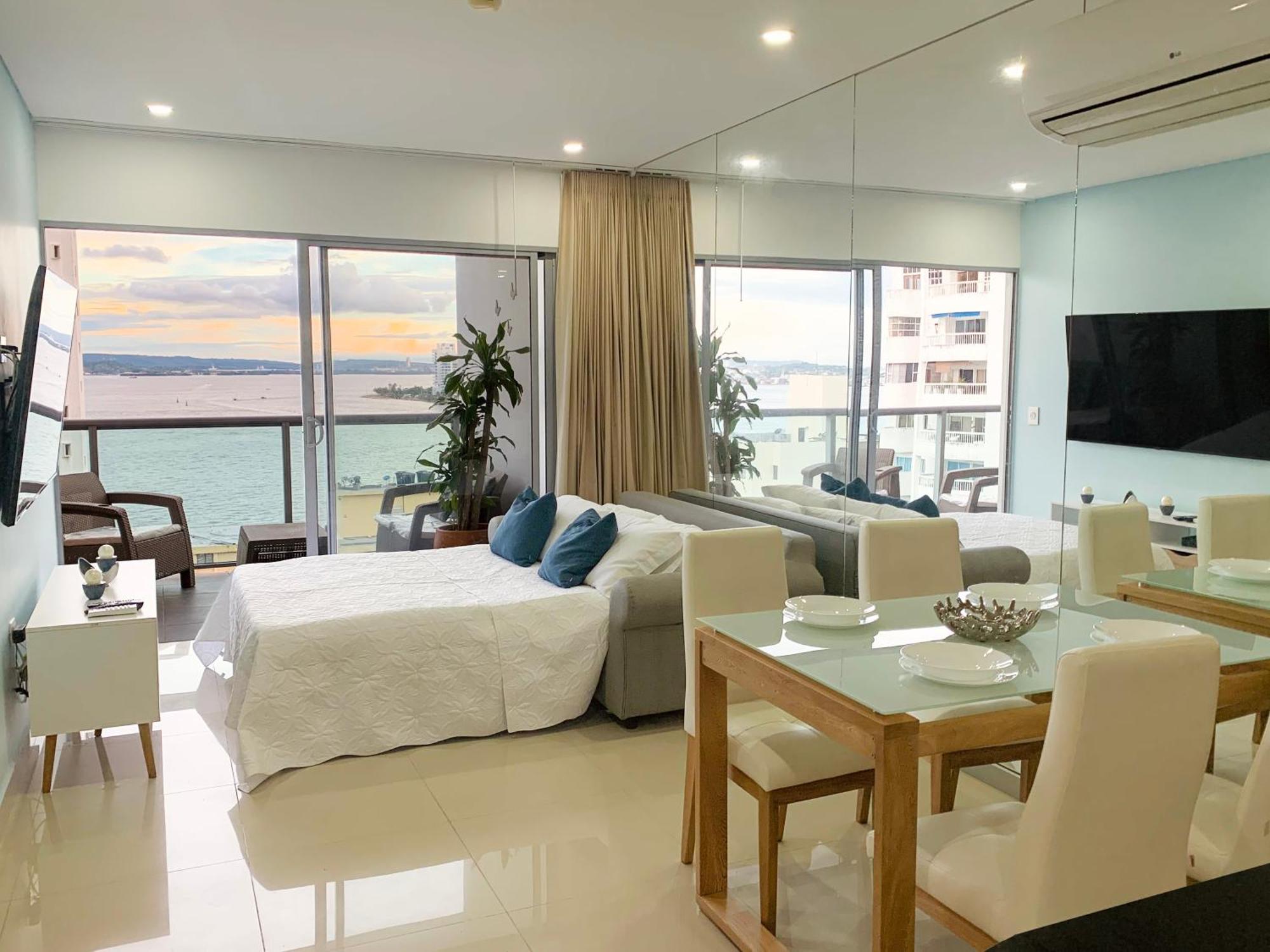 شقة Oceanview Escape Pool, Jacuzzi & Gym In Bocagrande Cartagena المظهر الخارجي الصورة
